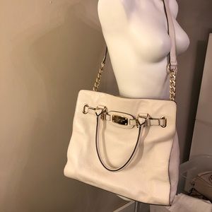 Soft white leather MK handbag